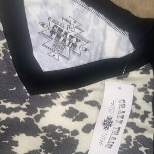 Crazy Train Black and White Animal Print Top